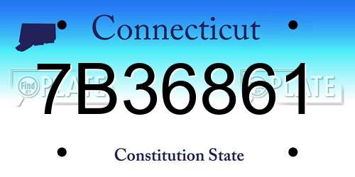 7B36861 Connecticut License Plate