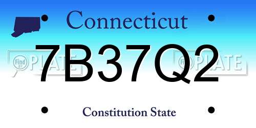 7B37Q2 Connecticut License Plate