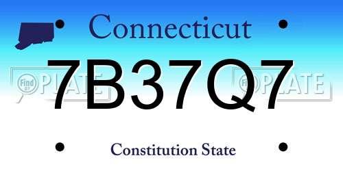 7B37Q7 Connecticut License Plate