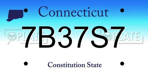 7B37S7 Connecticut License Plate