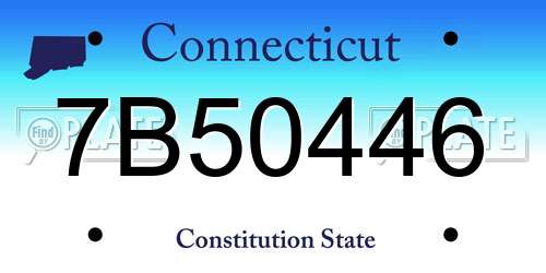 7B50446 Connecticut License Plate