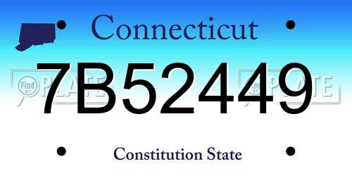 7B52449 Connecticut License Plate