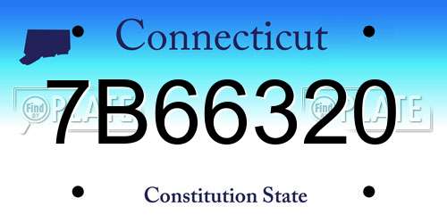 7B66320 Connecticut License Plate