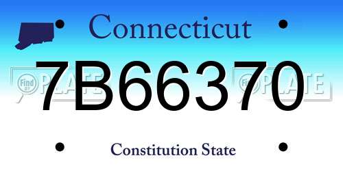 7B66370 Connecticut License Plate