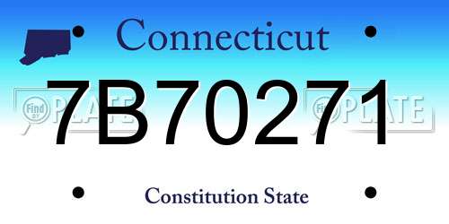7B70271 Connecticut License Plate