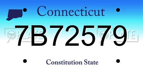 7B72579 Connecticut License Plate