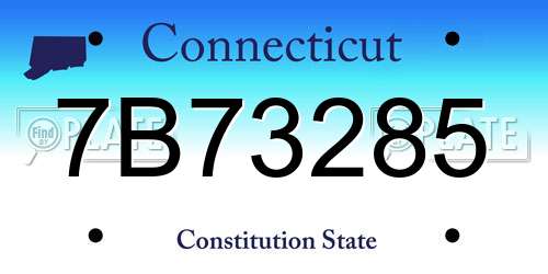 7B73285 Connecticut License Plate