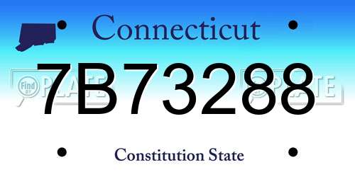 7B73288 Connecticut License Plate