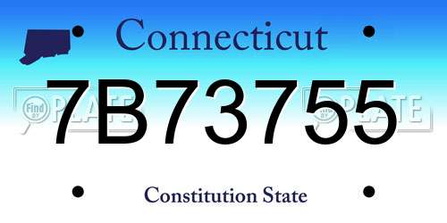 7B73755 Connecticut License Plate