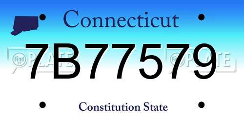 7B77579 Connecticut License Plate