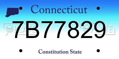 7B77829 Connecticut License Plate