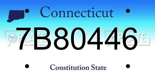 7B80446 Connecticut License Plate