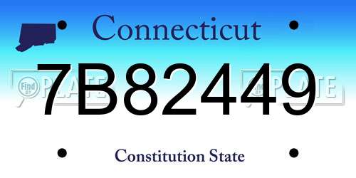 7B82449 Connecticut License Plate