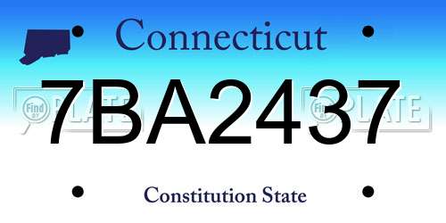 7BA2437 Connecticut License Plate