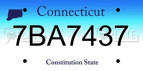 7BA7437 Connecticut License Plate