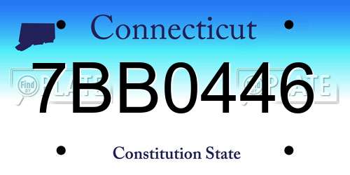 7BB0446 Connecticut License Plate