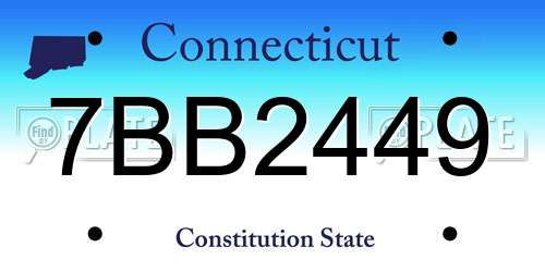 7BB2449 Connecticut License Plate