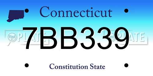7BB339 Connecticut License Plate