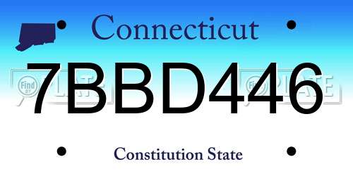 7BBD446 Connecticut License Plate