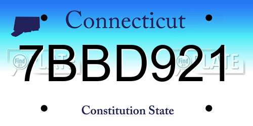 7BBD921 Connecticut License Plate
