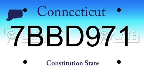 7BBD971 Connecticut License Plate