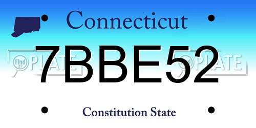 7BBE52 Connecticut License Plate