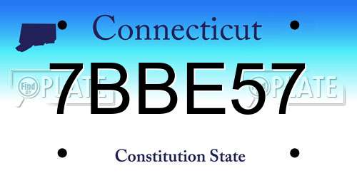 7BBE57 Connecticut License Plate