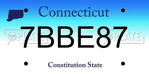 7BBE87 Connecticut License Plate