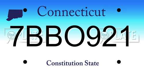 7BBO921 Connecticut License Plate