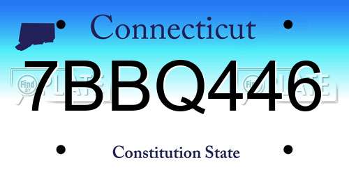 7BBQ446 Connecticut License Plate