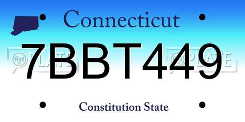 7BBT449 Connecticut License Plate