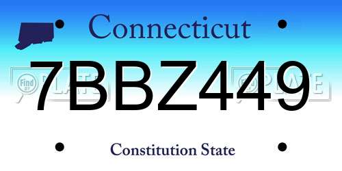 7BBZ449 Connecticut License Plate