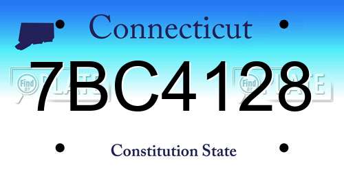 7BC4128 Connecticut License Plate