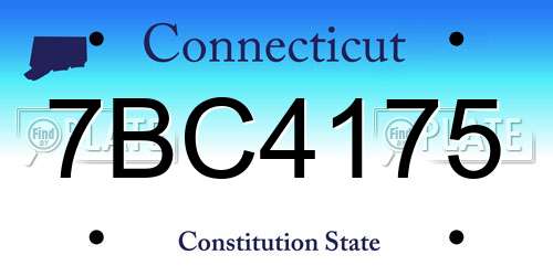 7BC4175 Connecticut License Plate