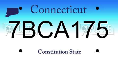 7BCA175 Connecticut License Plate