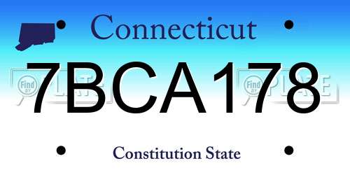 7BCA178 Connecticut License Plate