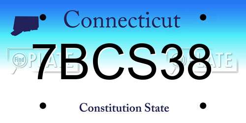 7BCS38 Connecticut License Plate