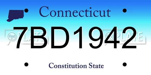 7BD1942 Connecticut License Plate