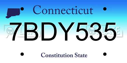 7BDY535 Connecticut License Plate