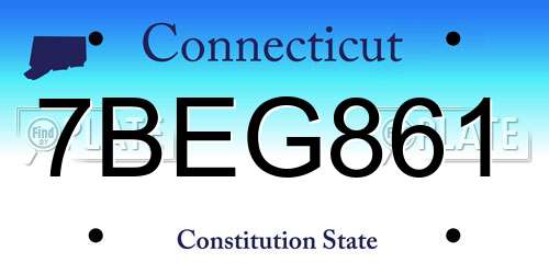 7BEG861 Connecticut License Plate