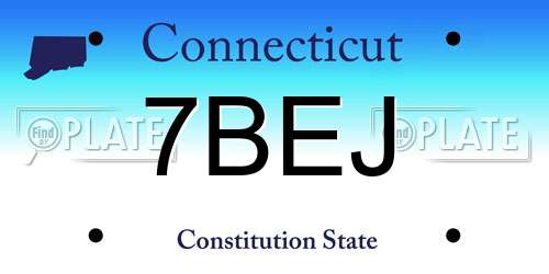 7BEJ Connecticut License Plate