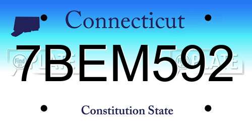 7BEM592 Connecticut License Plate