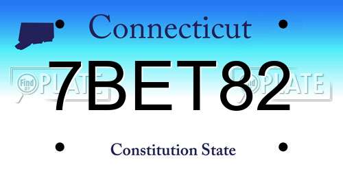 7BET82 Connecticut License Plate