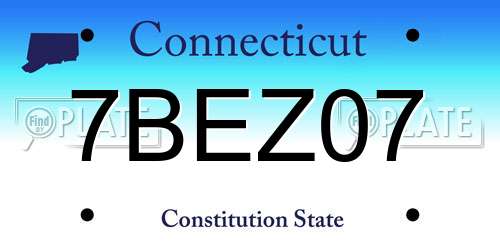 7BEZ07 Connecticut License Plate