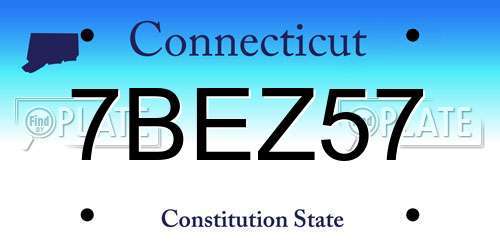 7BEZ57 Connecticut License Plate