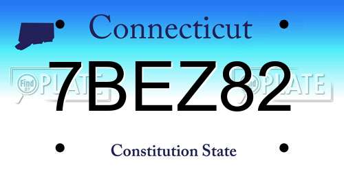 7BEZ82 Connecticut License Plate