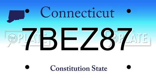 7BEZ87 Connecticut License Plate