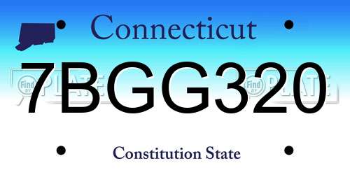 7BGG320 Connecticut License Plate