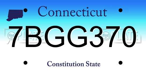 7BGG370 Connecticut License Plate