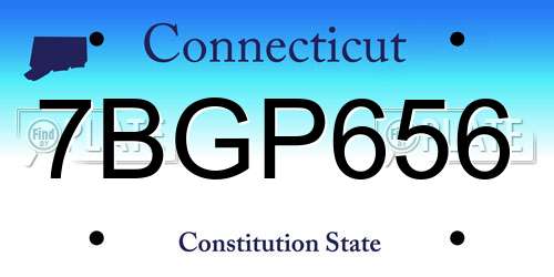 7BGP656 Connecticut License Plate